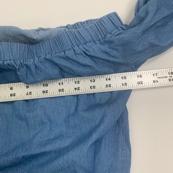 Mustard Seed Women's Off-The-Shoulder Chambray Top Size Small - Picture 6 of 7